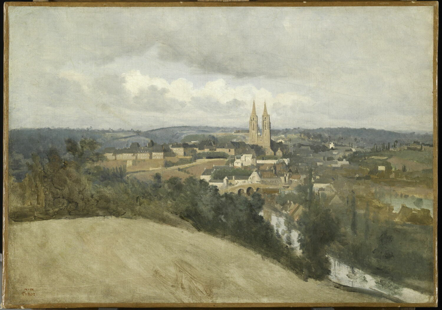 Vue générale de la ville de Saint-Lô., Corot, Jean-Baptiste Camille, 2e quart du XIXe siècle (1833)