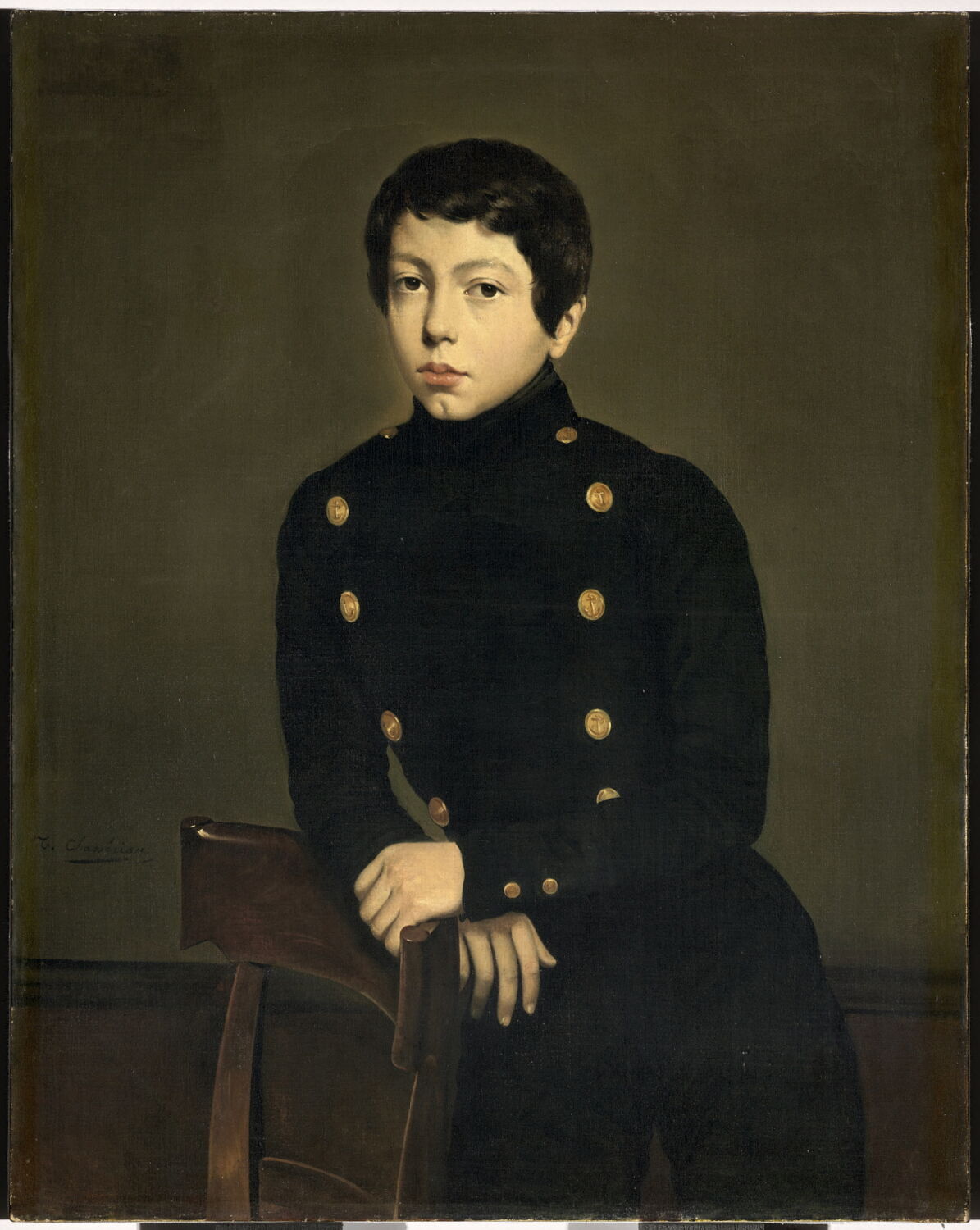 Ernest Chassériau (1823-1870), frère de l'artiste, alors élève de l'Ecole navale de Brest, plus tard chef de bataillon d'infanterie de marine, tué au combat de Bazeilles-sous-Sedan., Chassériau, Théodore, 2e quart du XIXe siècle (1835)