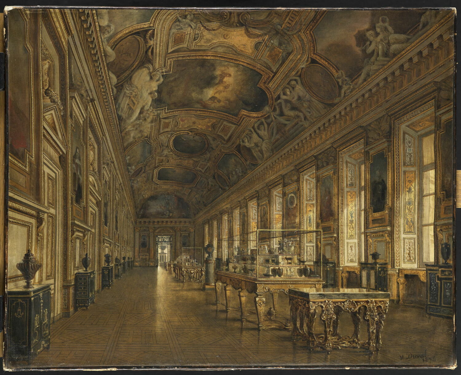Vue de la Galerie d' Apollon, au Louvre, Duval, Victor, 3e quart du XIXe siècle (1874)