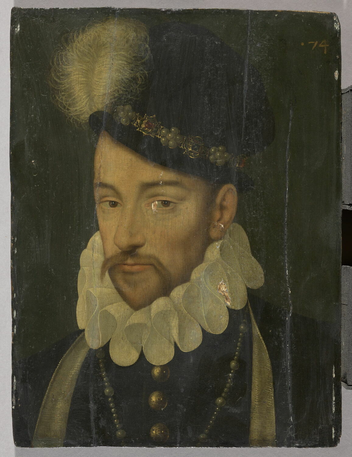 Charles IX, roi de France (r. 1560-1574)., Clouet, François,  (1574)
Date de création/fabrication : 4e quart du XVIe siècle (1575 - 1600)