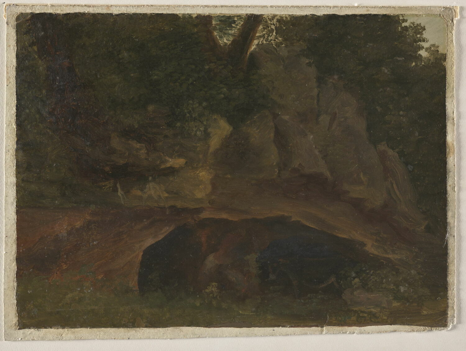 Rochers dans un sous-bois, Valenciennes, Pierre de, 4e quart du XVIIIe siècle (vers 1782 - 1784)