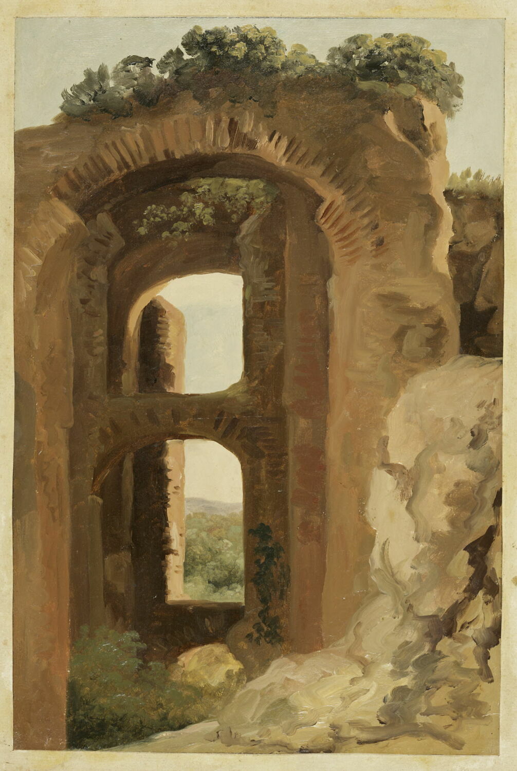 Arcade en ruines, dit aussi : Etude du Colisée, Valenciennes, Pierre de, 4e quart du XVIIIe siècle (1782 - 1784)