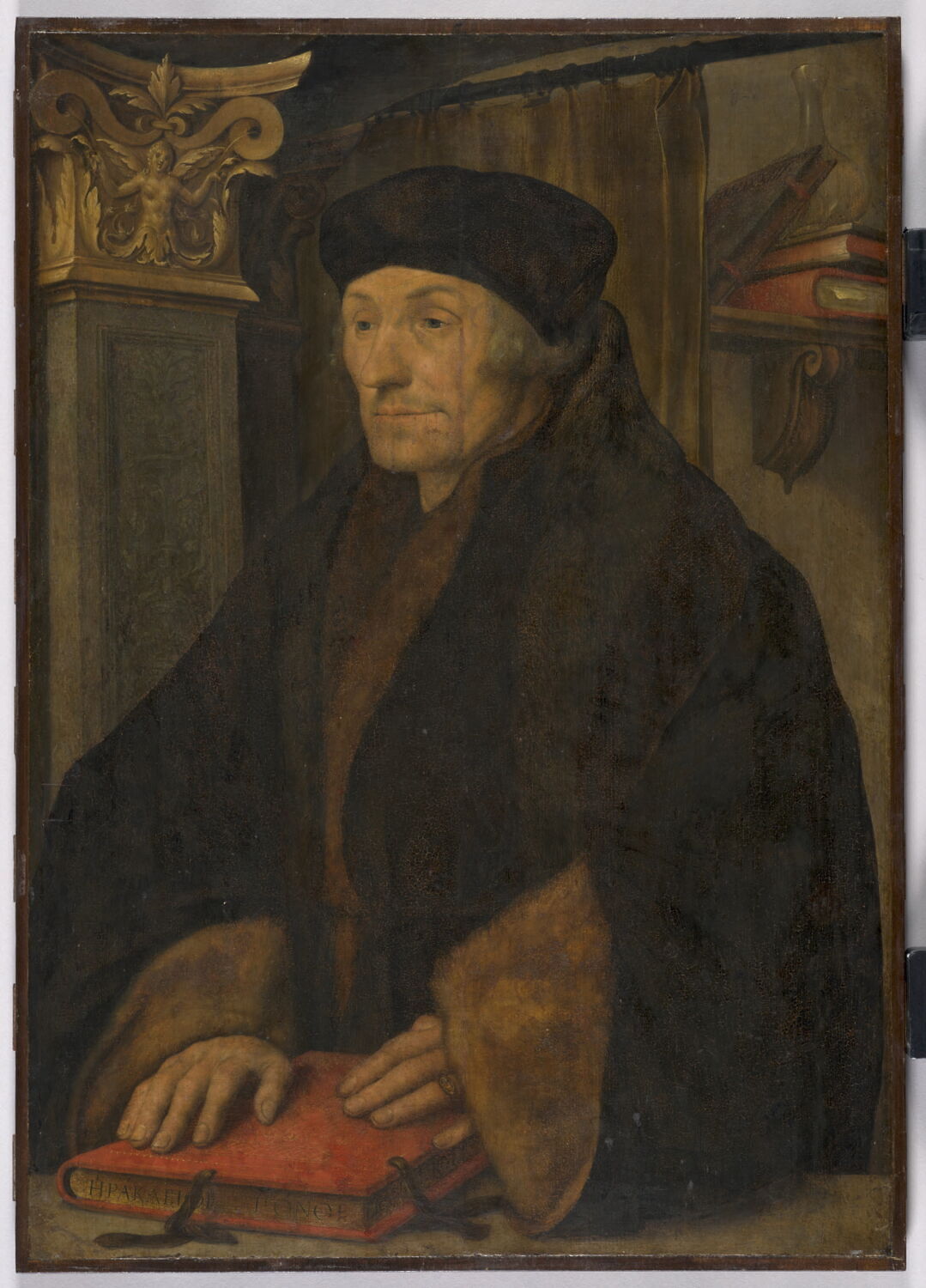 Portrait d'Érasme, les mains posées sur un livre, Holbein le Jeune, Hans, XVIe siècle (1539)
Date de création/fabrication : XVIIe siècle (vers 1600 - 1700)