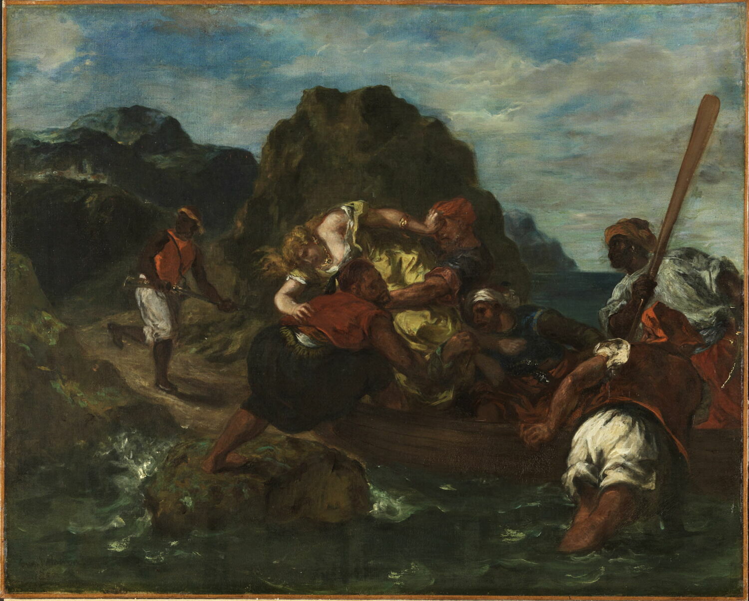 Pirates africains enlevant une jeune femme, Delacroix, Eugène, 3e quart du XIXe siècle (1852)