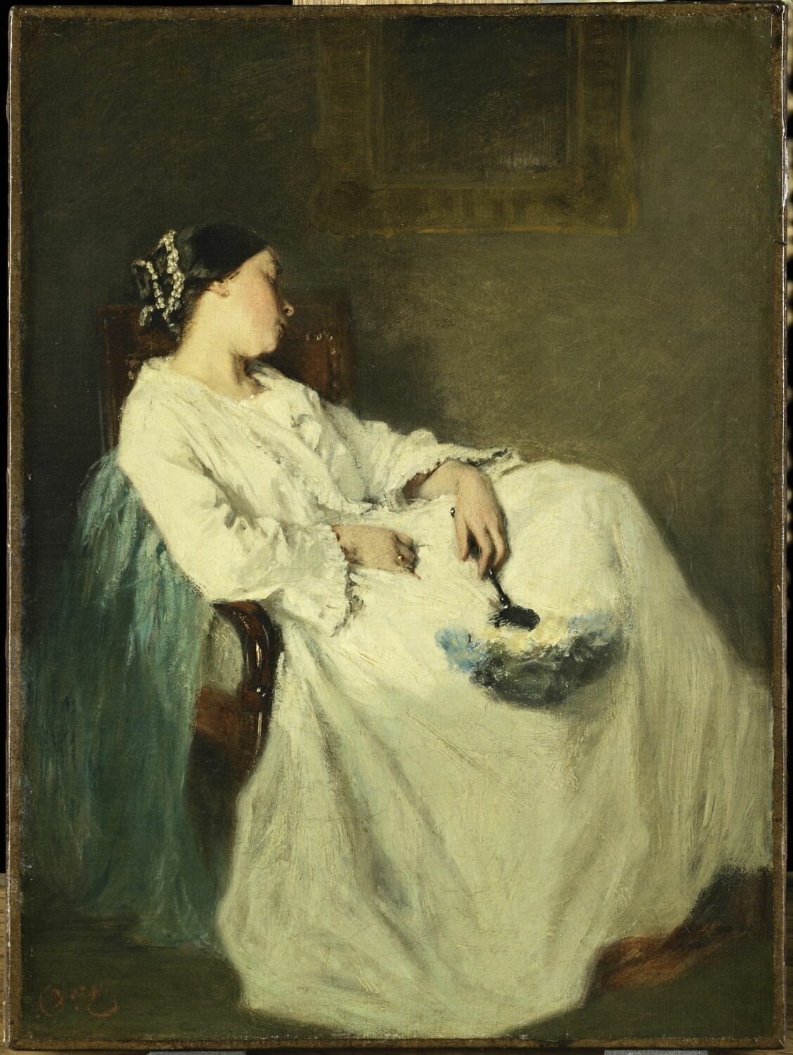 Femme assise, endormie, Tassaert, Octave, 3e quart du XIXe siècle (1850 - 1875)