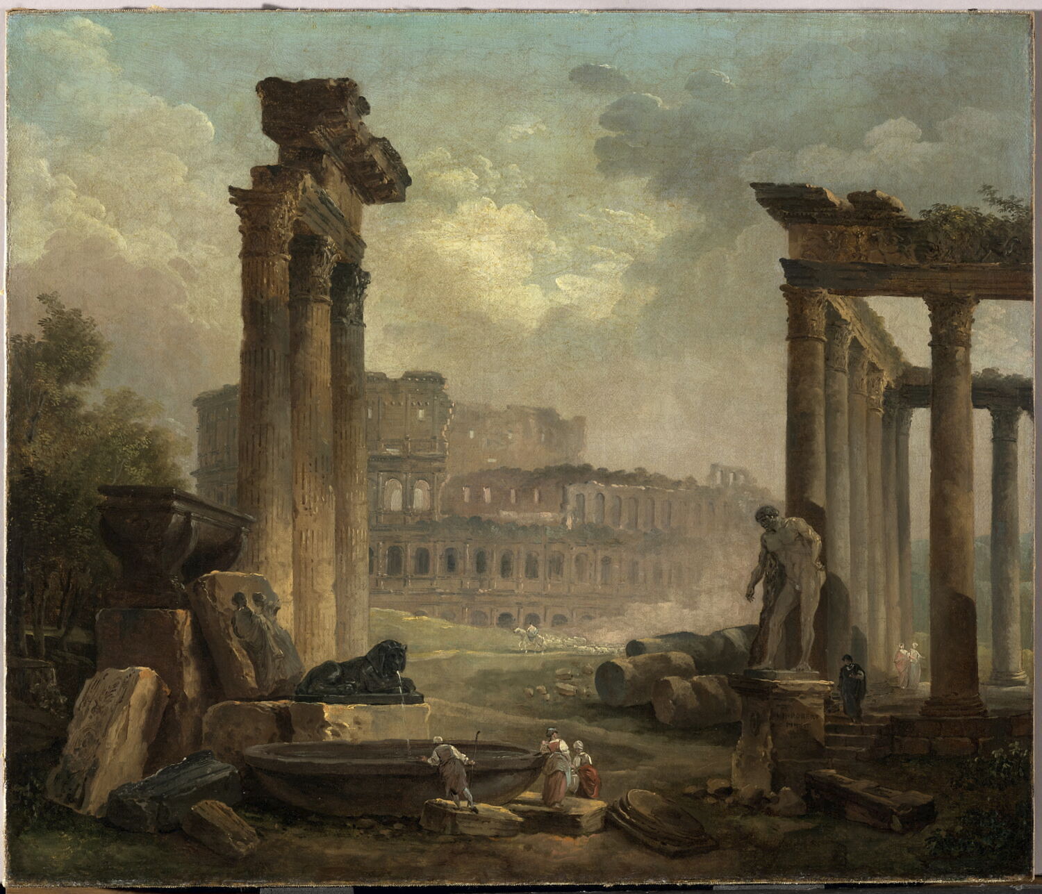 Ruines romaines avec le Colisée, Robert, Hubert, 3e quart du XVIIIe siècle (vers 1761 - 1764)