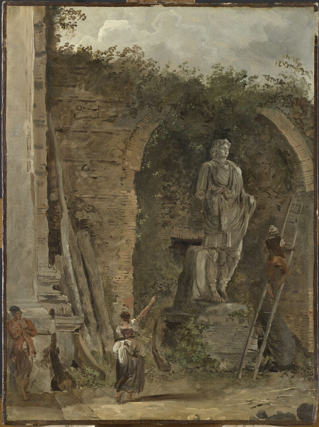 Paysage avec une statue dans une niche, Robert, Hubert, 3e quart du XVIIIe siècle (vers 1761 - 1763)