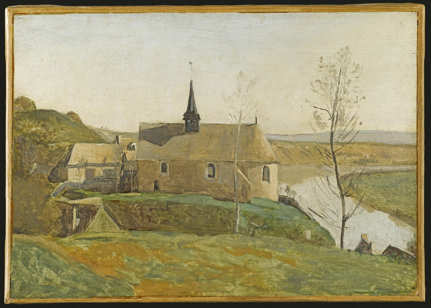L'église de Rolleboise, près de Mantes., Corot, Jean-Baptiste Camille, 3e quart du XIXe siècle (1850 - 1875)
