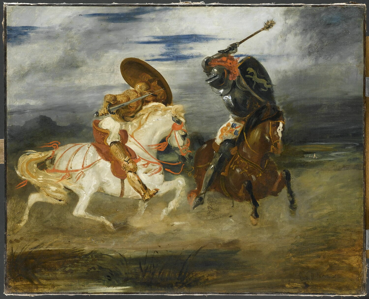 Combat de chevaliers dans la campagne, Delacroix, Eugène, 2e quart du XIXe siècle (1825 - 1850)
