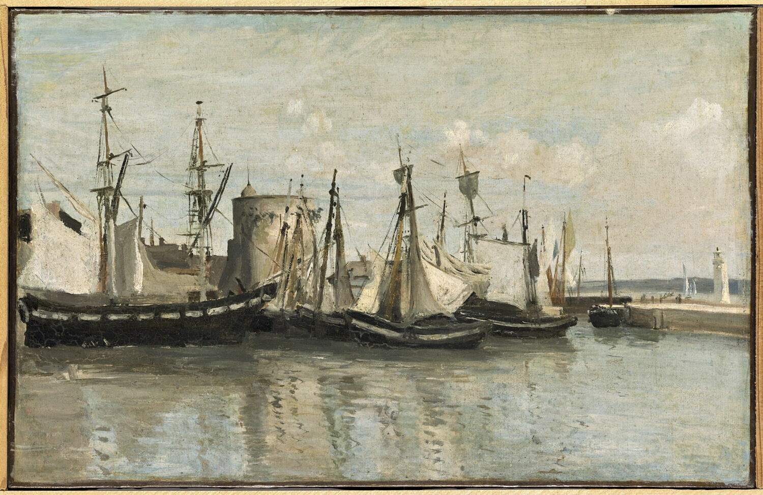 La Rochelle. Entrée du port d'échouage., Corot, Jean-Baptiste Camille, 3e quart du XIXe siècle (1851)