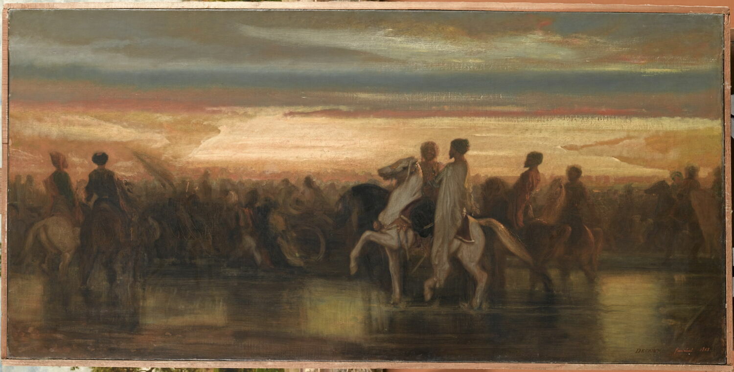 Le passage du gué., Decamps, Alexandre-Gabriel, 3e quart du XIXe siècle (1853)