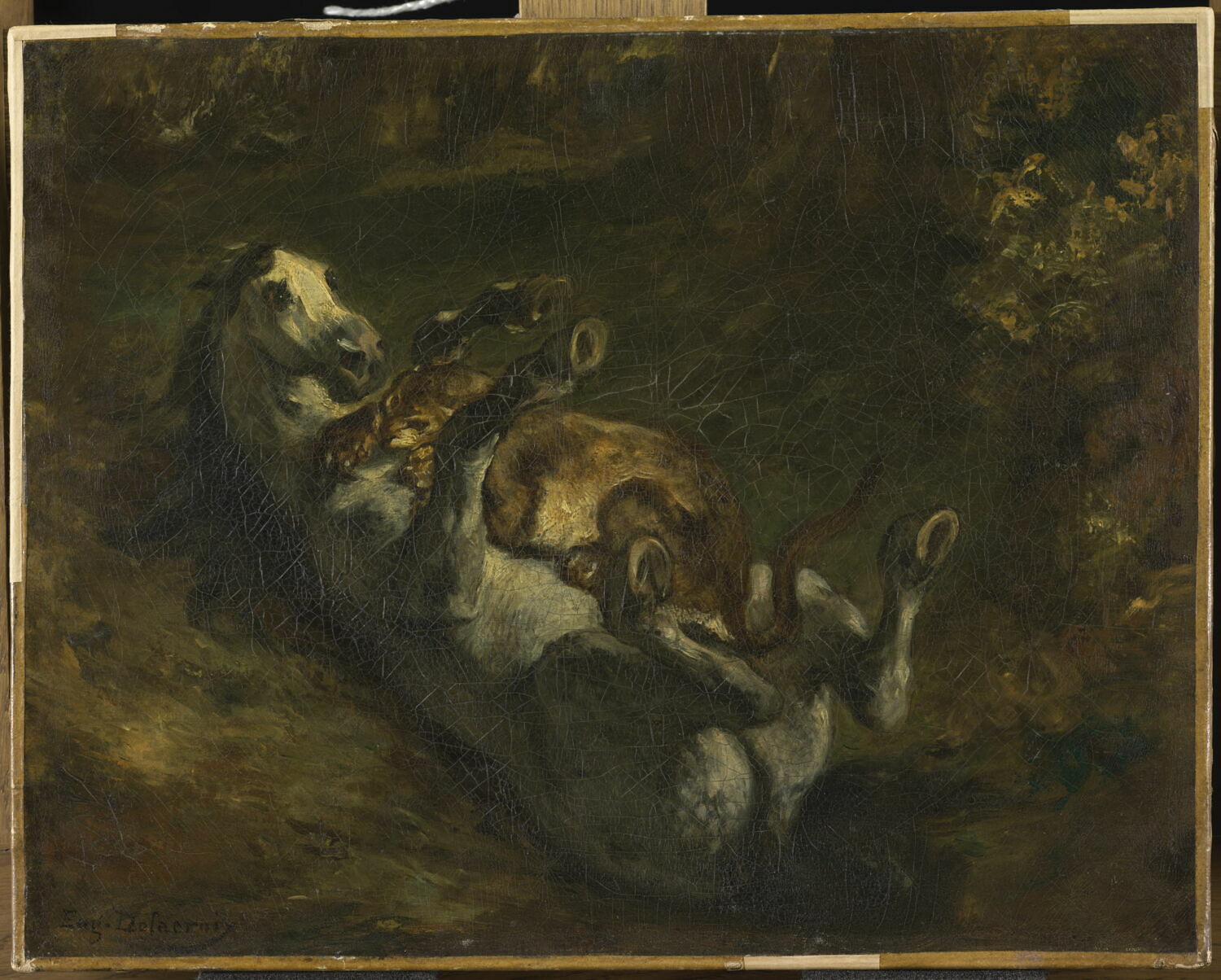 Cheval attaqué par une lionne, Delacroix, Eugène, 2e quart du XIXe siècle (1825 - 1850)