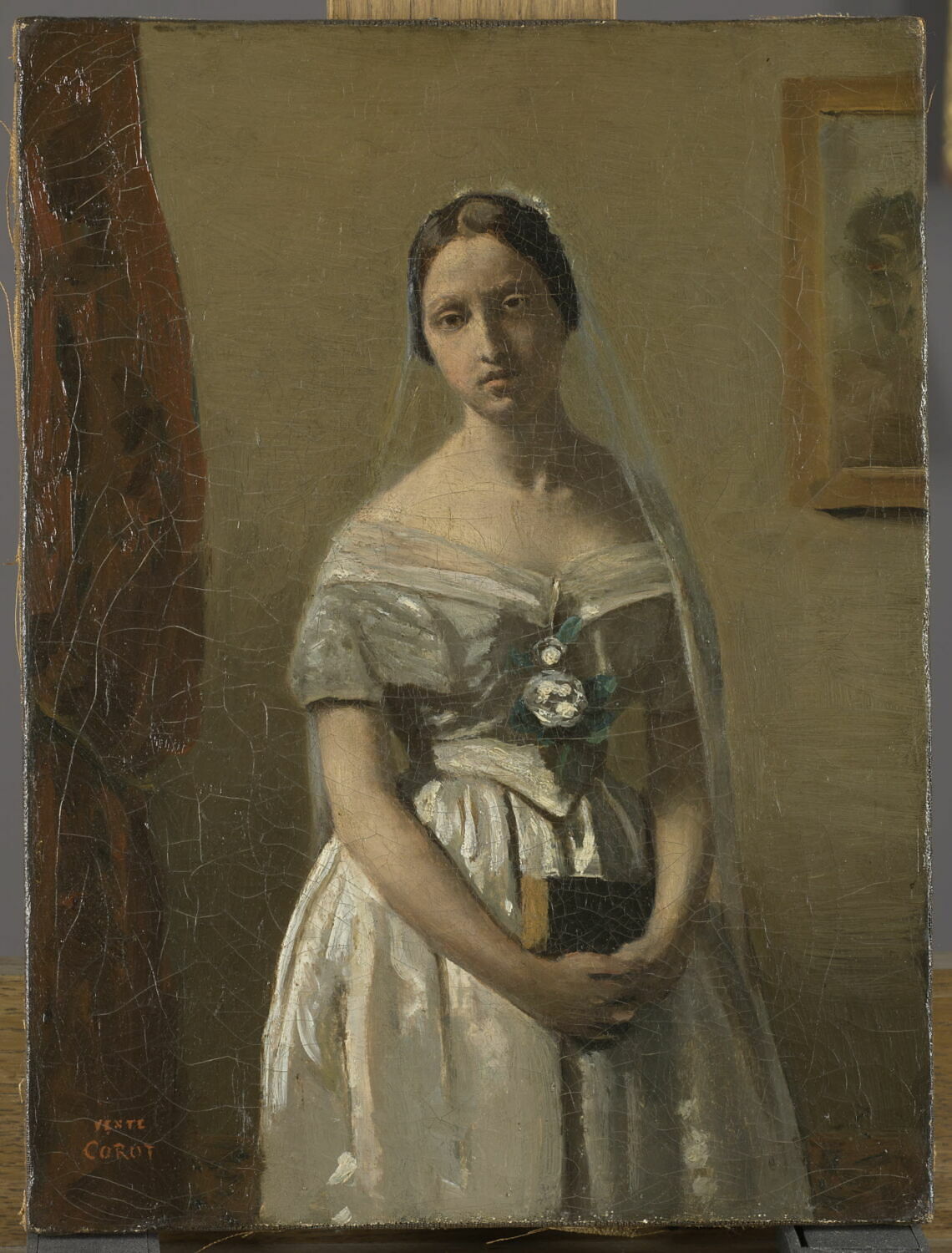 La mariée. Portrait de la servante du peintre Édouard Cibot., Corot, Jean-Baptiste Camille, 2e quart du XIXe siècle (1825 - 1850)