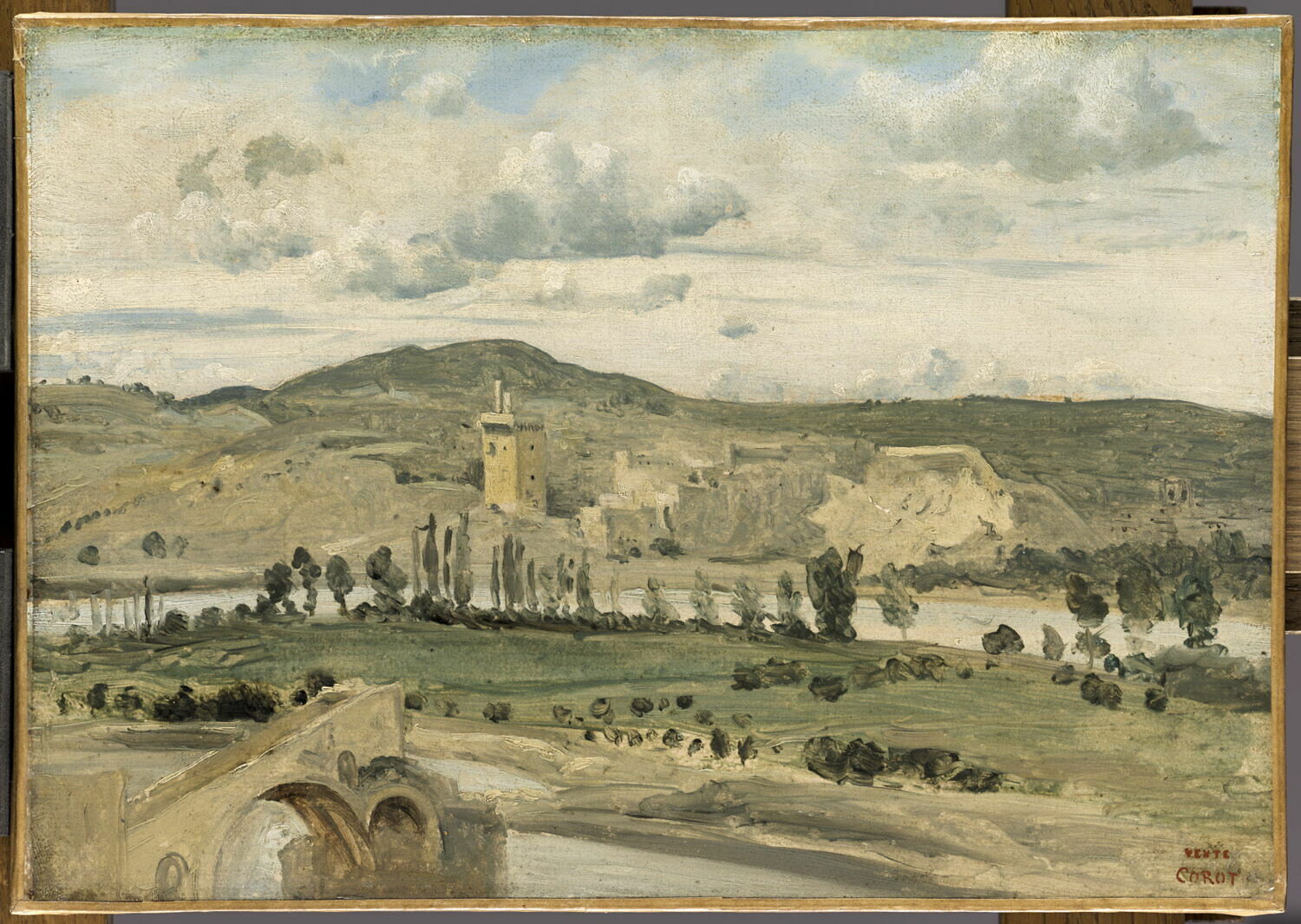 Villeneuve-lez-Avignon. La tour Philippe le Bel., Corot, Jean-Baptiste Camille, 2e quart du XIXe siècle (1843)
