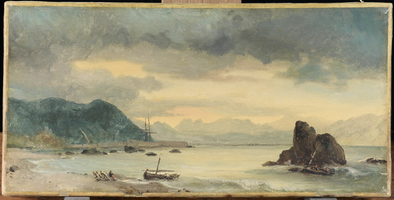 Vue d'un port sicilien, Michallon, Achille Etna, 1e quart du XIXe siècle (1822)