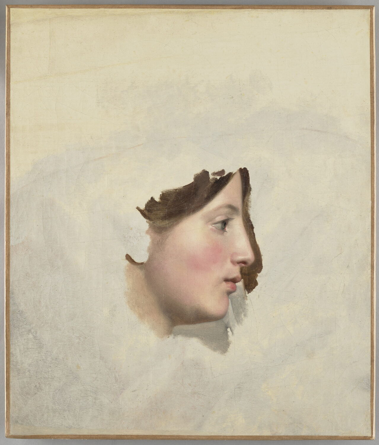 Tête de femme de profil à droite, Valenciennes, Pierre de, 1e quart du XIXe siècle