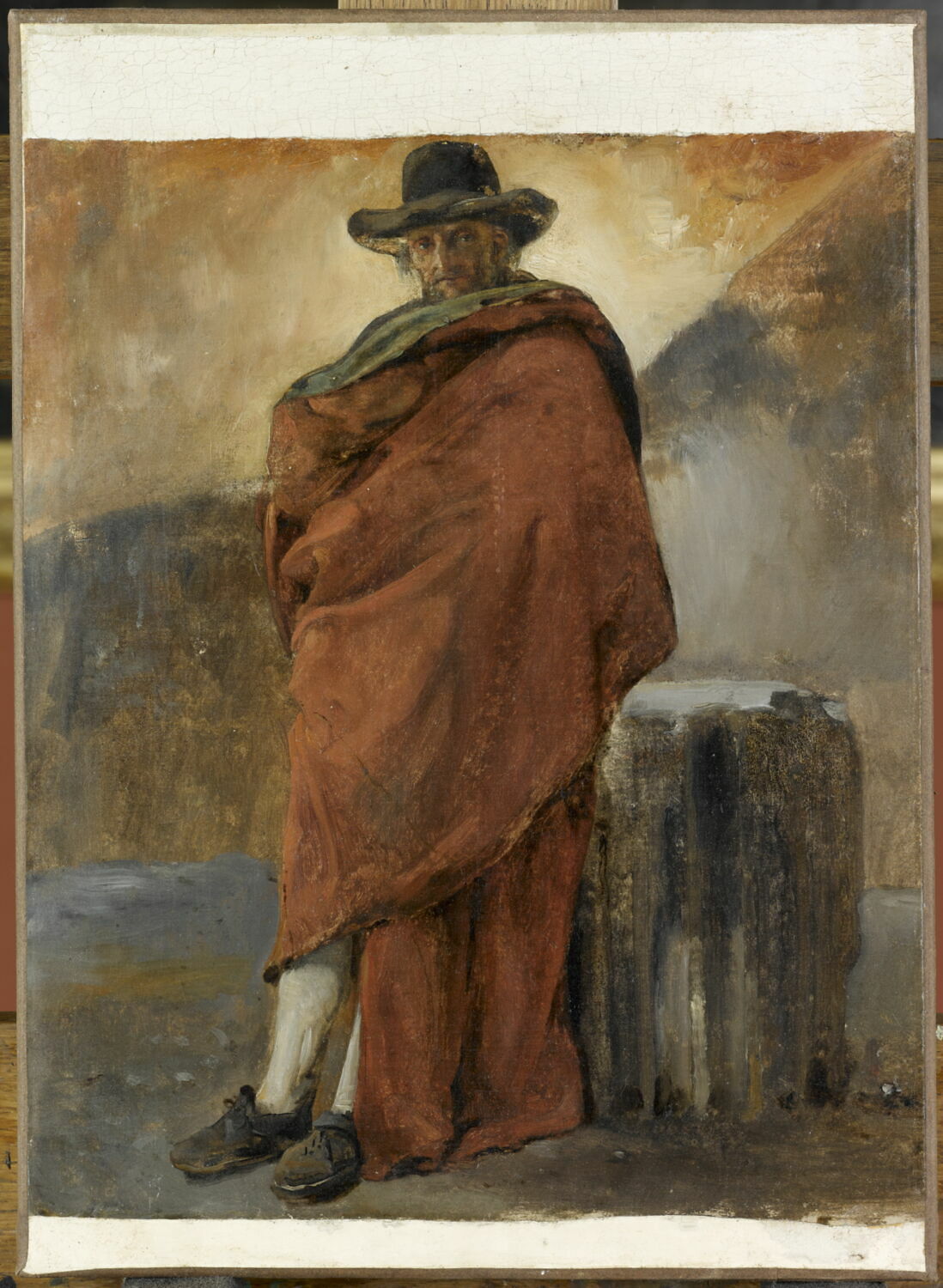 Homme drapé en rouge: habitant de Frascati, Michallon, Achille Etna, 1e quart du XIXe siècle (1822)