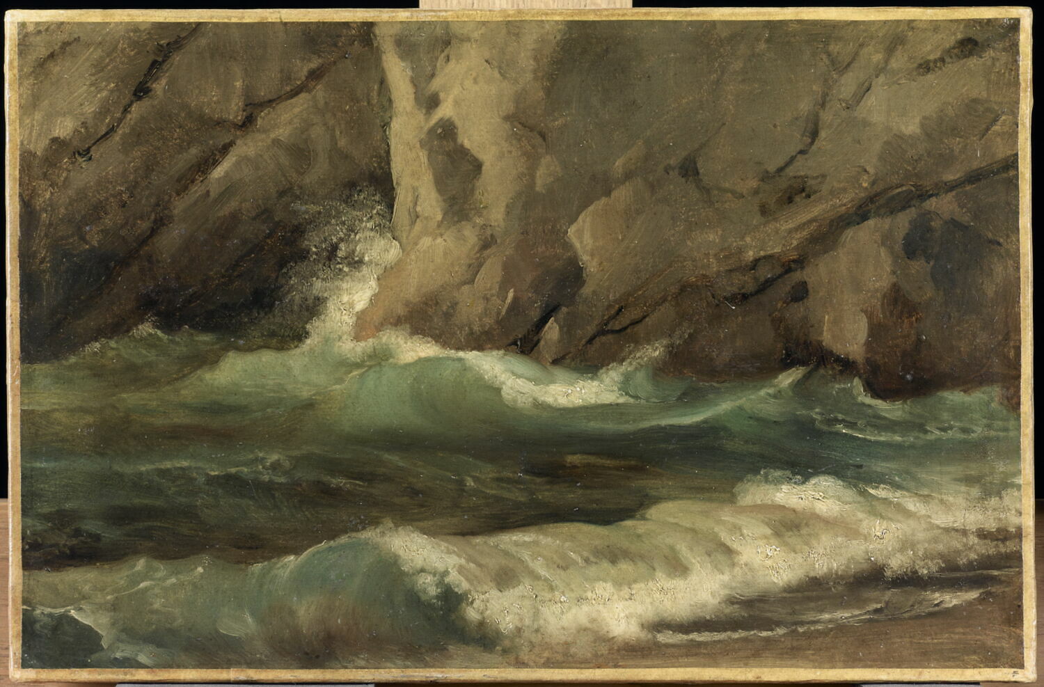 Vagues au pied de rochers, Michallon, Achille Etna, 1e quart du XIXe siècle (1821)