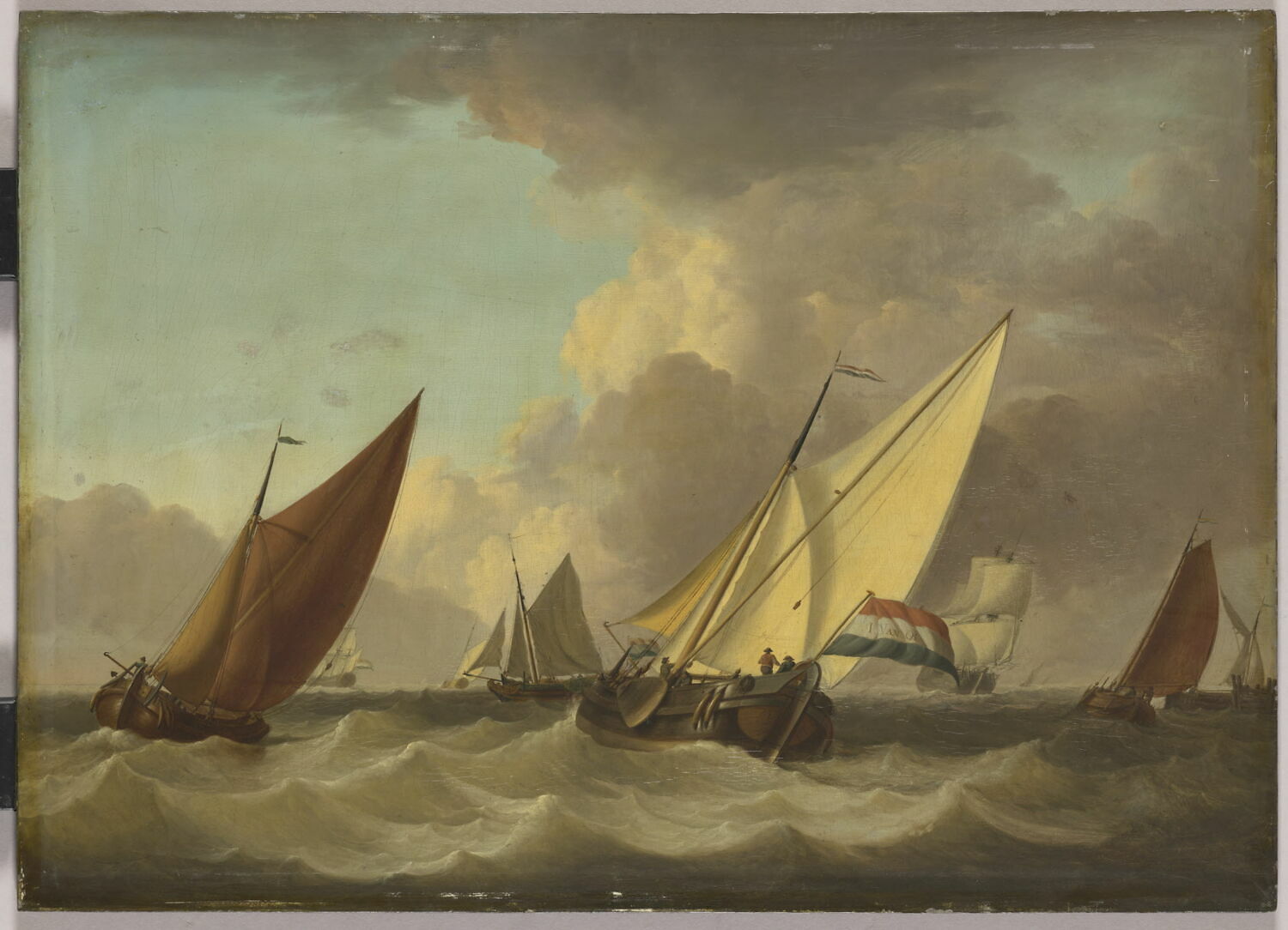 Navires hollandais sous la brise, Os, Jan van, Fin du XVIIIe siècle - début du XIXè siècle (1775 - 1825)