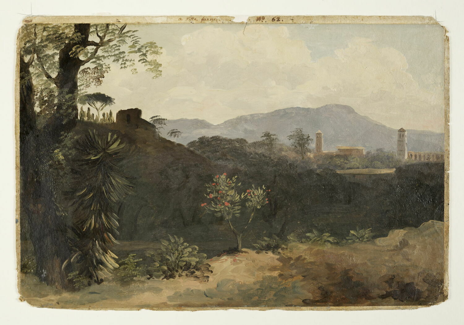 À la villa Farnèse: l'arbre rose, Valenciennes, Pierre de, 4e quart du XVIIIe siècle (vers 1782 - 1784)