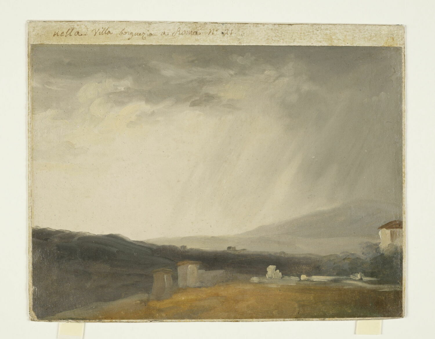 Ciel à la villa Borghèse : temps de pluie, Valenciennes, Pierre de, 1e quart du XIXe siècle (1800 - 1825)