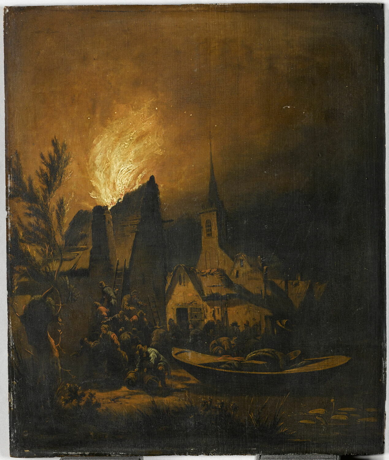 Incendie dans un village, Poel, Egbert van der, 2e quart du XVIIe siècle (1625 - 1650)