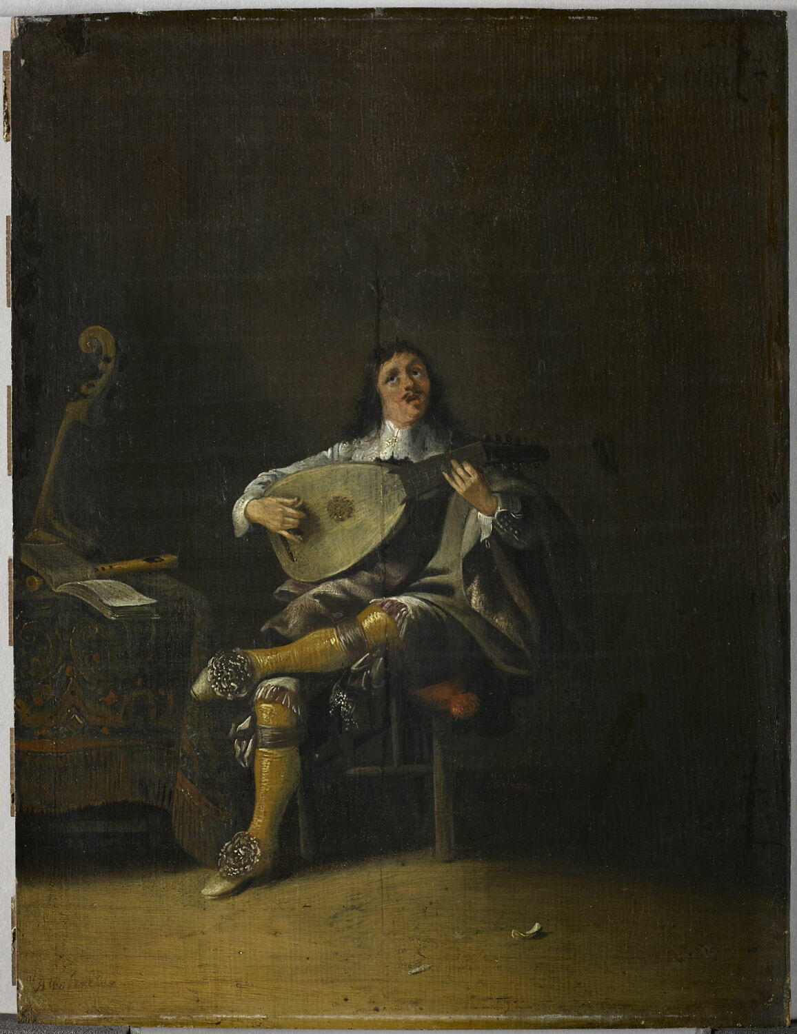 L' Ouïe: homme jouant de la guitare, Palamedesz., Anthonie, 2e quart du XVIIe siècle (1655)