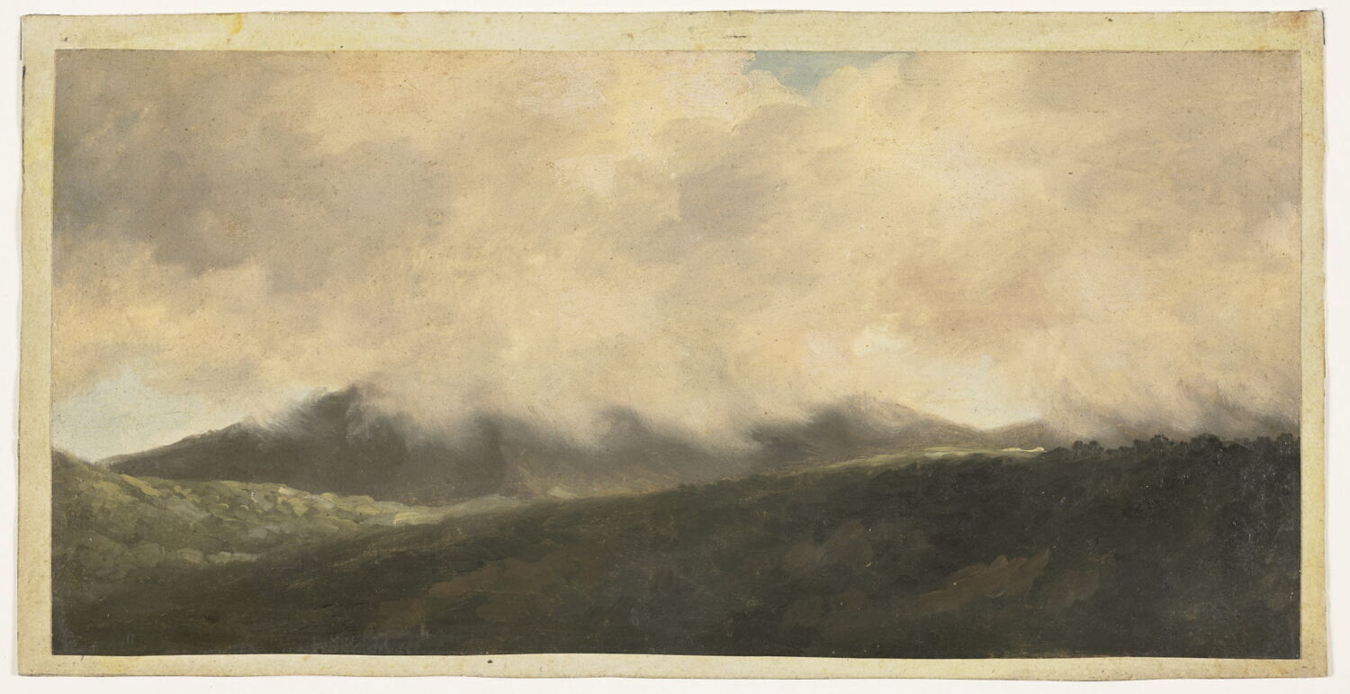 À Rocca di Papa: montagnes cachées dans les nuages, dit aussi La Rocca di Papa sous les nuages, Valenciennes, Pierre de, 4e quart du XVIIIe siècle (vers 1782 - 1784)