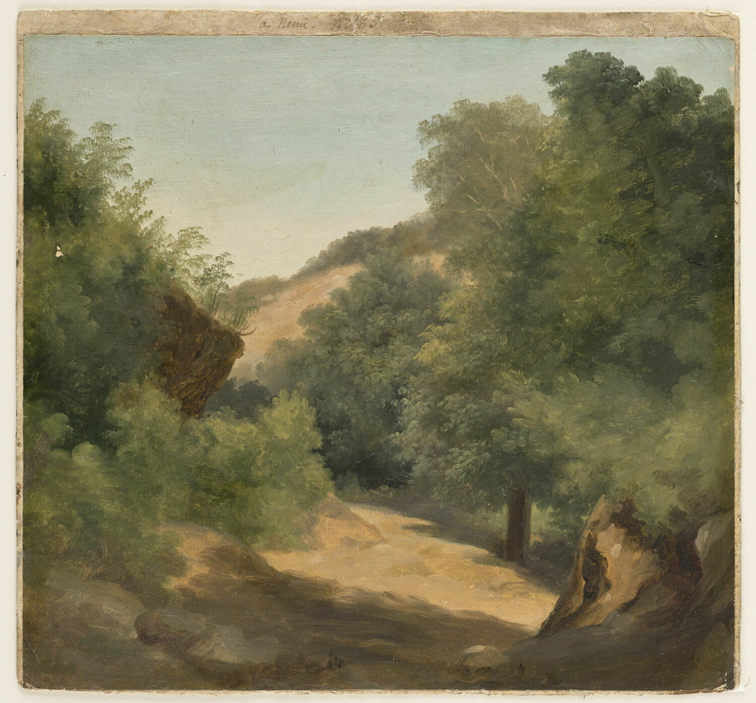 À Nemi: le chemin au soleil, Valenciennes, Pierre de, 4e quart du XVIIIe siècle (vers 1782 - 1784)