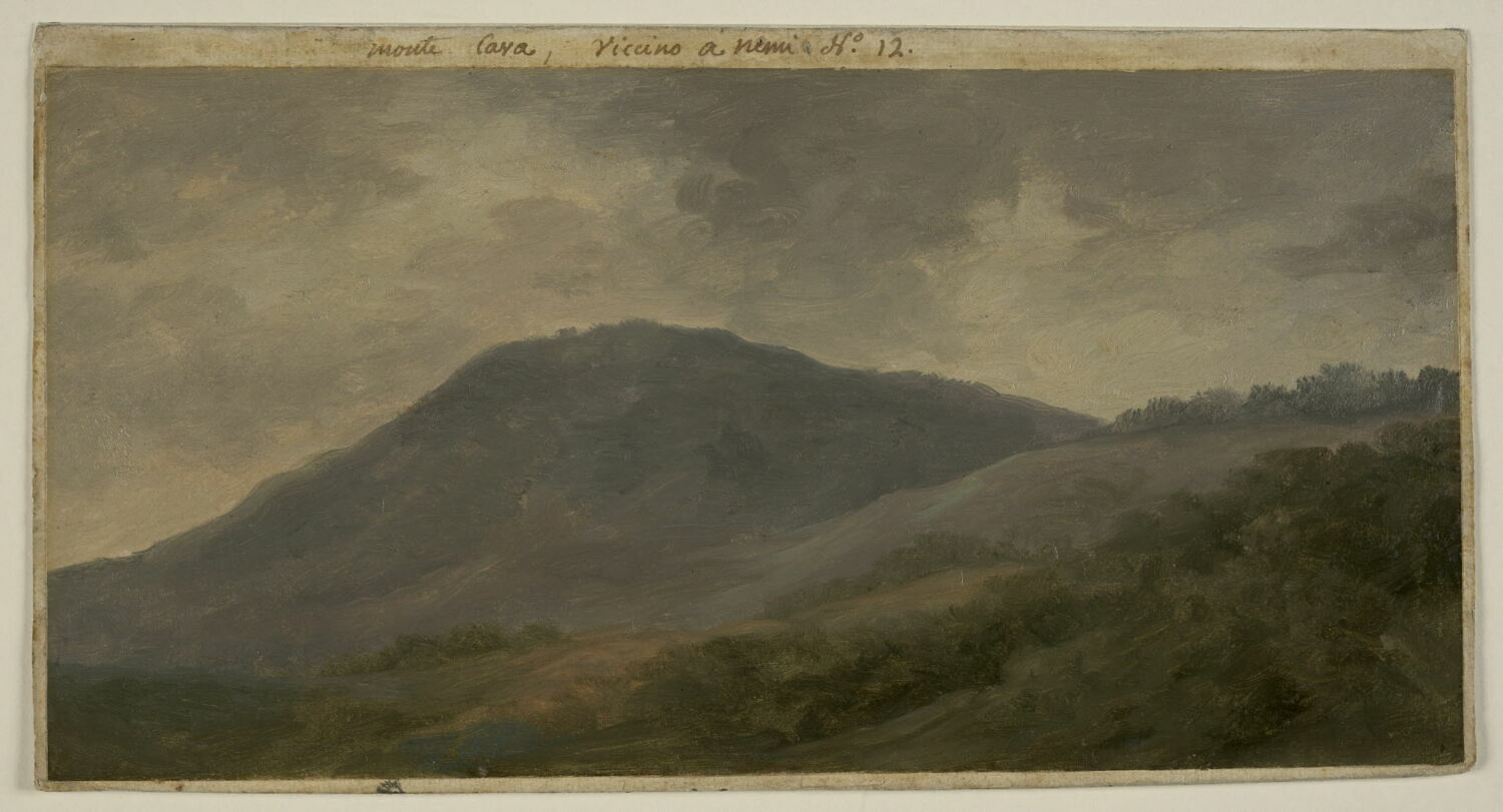 Le Monte Cavo, près de Nemi, dit aussi : Le Monte Cavo par temps de pluie, Valenciennes, Pierre de, 1e quart du XIXe siècle (1800 - 1825)