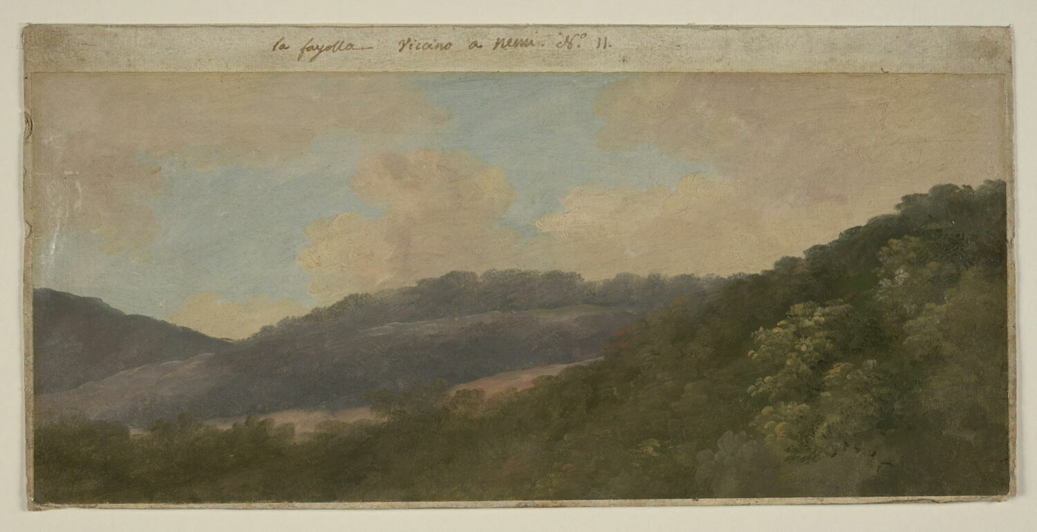 À la Fayolle, près de Nemi: collines boisées, Valenciennes, Pierre de, 4e quart du XVIIIe siècle (vers 1782 - 1784)