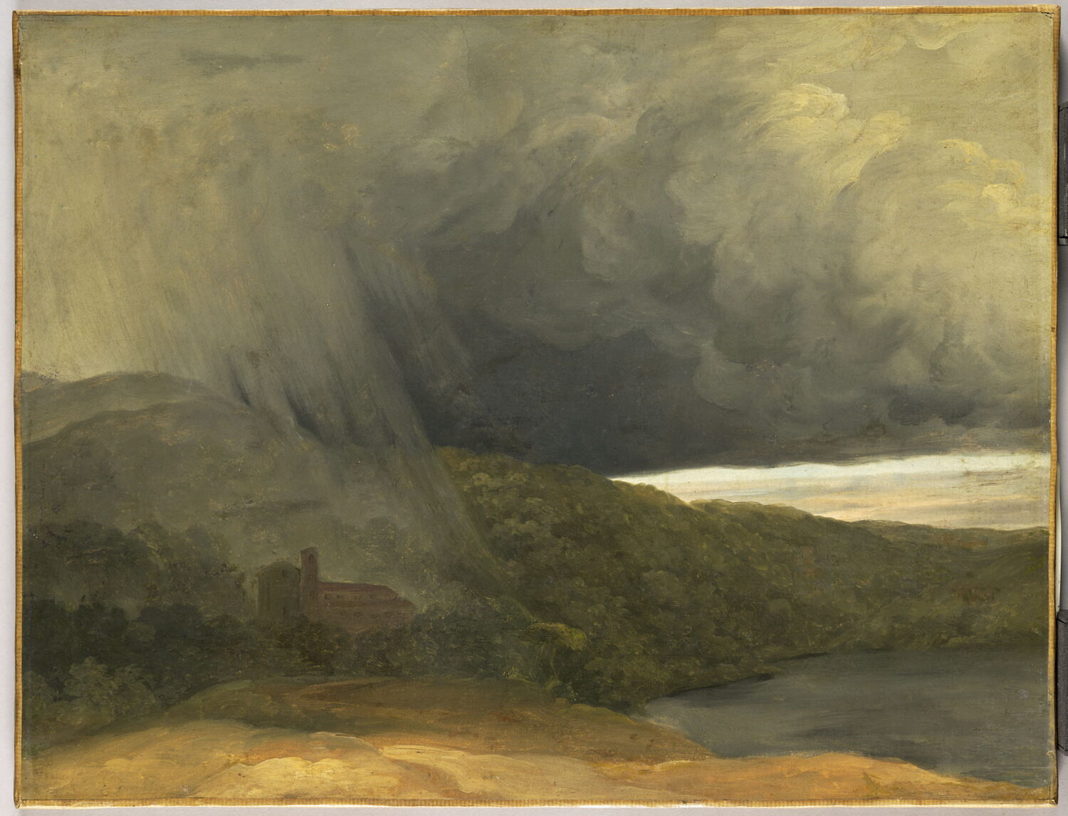L'Orage au bord d'un lac, dit aussi L'Orage au bord du lac, Valenciennes, Pierre de, 4e quart du XVIIIe siècle (1782 - 1784)