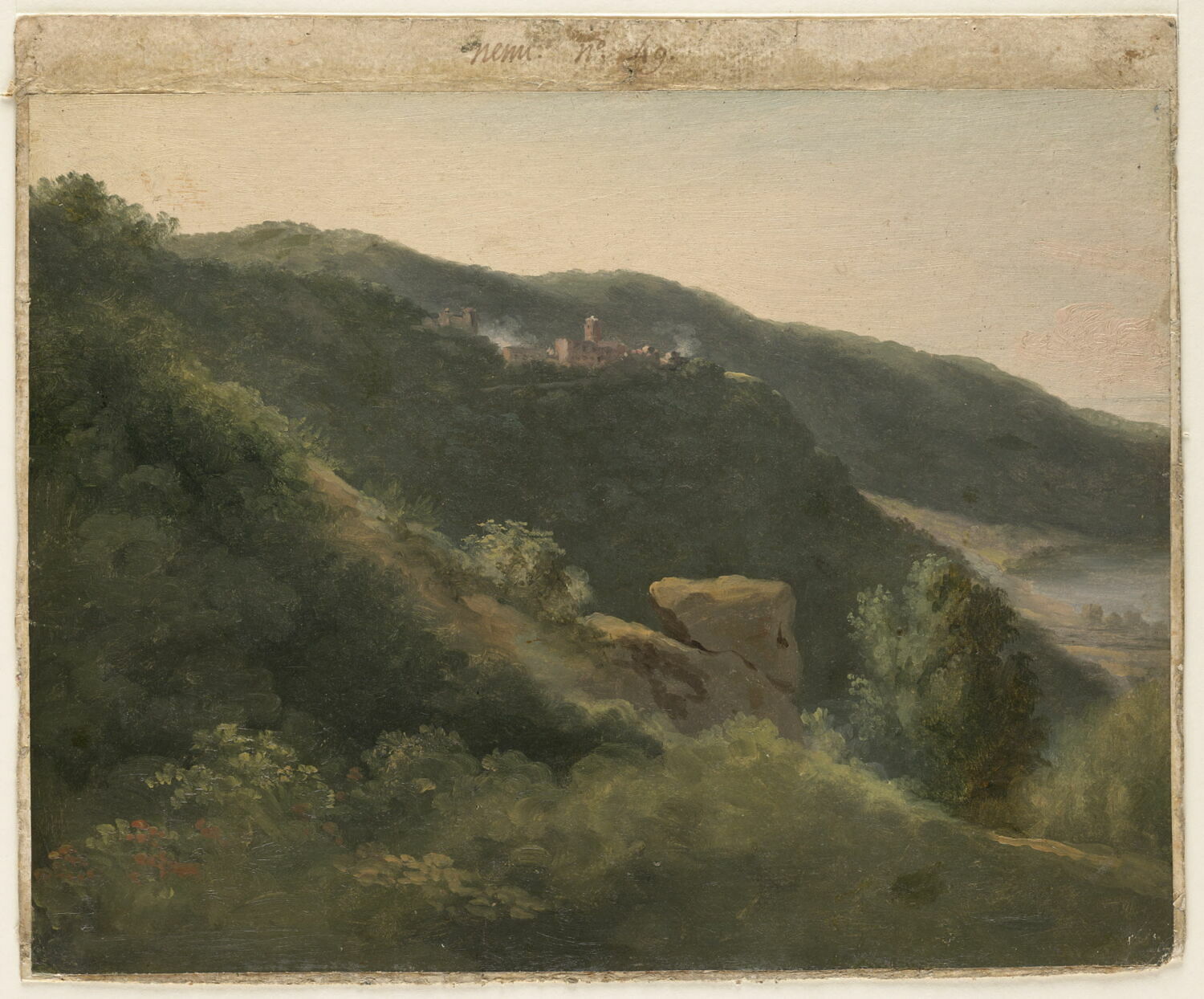 Montagnes dominant le lac de Nemi, Valenciennes, Pierre de, 4e quart du XVIIIe siècle (vers 1782 - 1784)