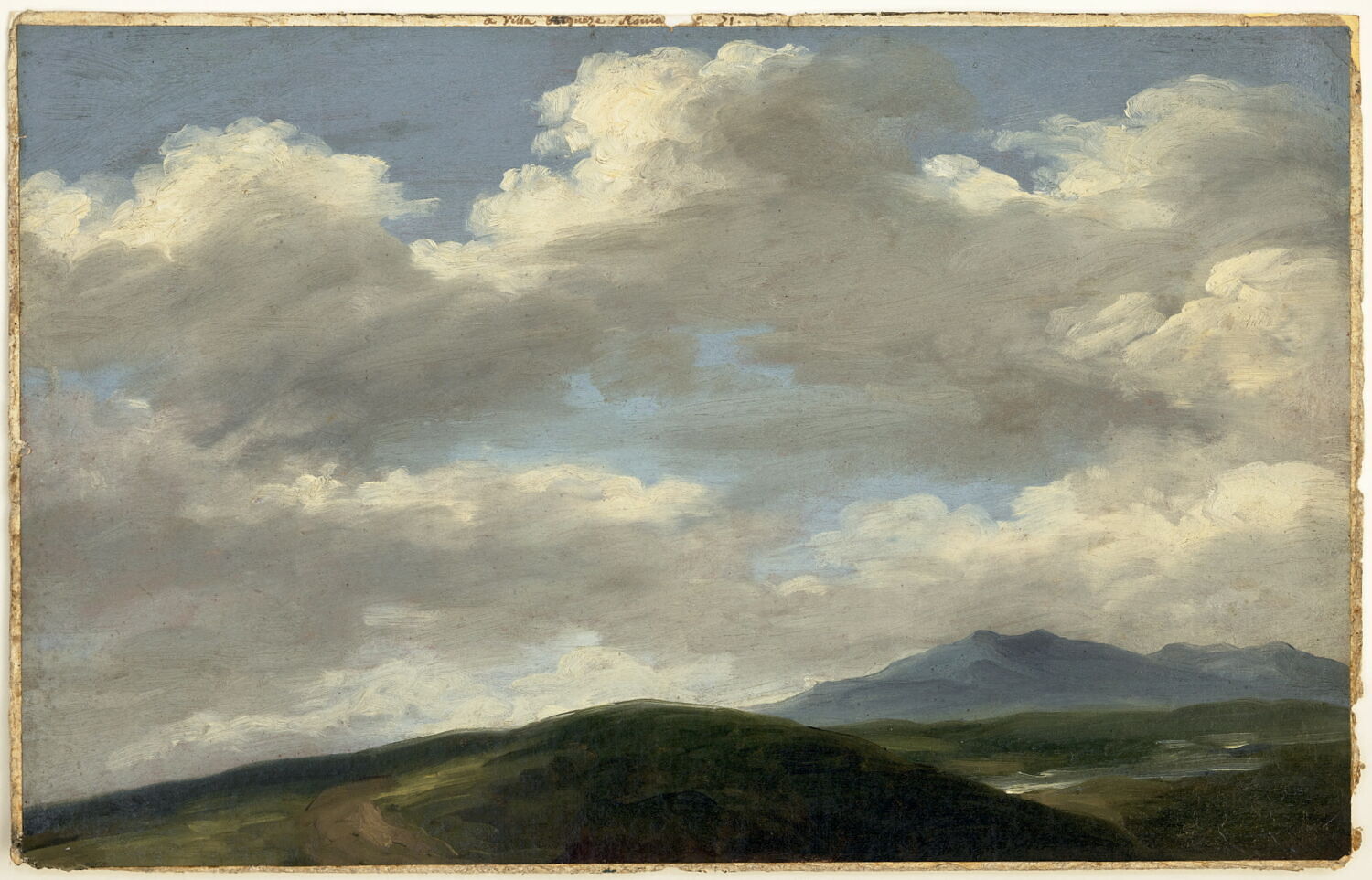 À la villa Borghèse: les nuages blancs, Valenciennes, Pierre de, 4e quart du XVIIIe siècle (1782 - 1784)
