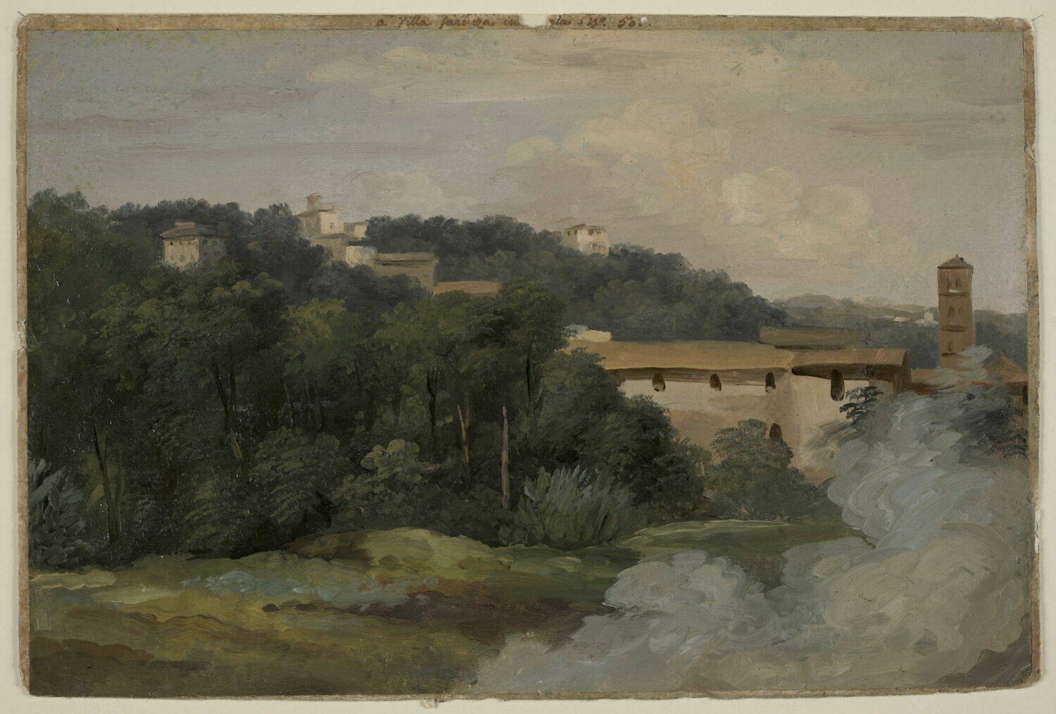 À la villa Farnèse: les maisons sur la colline, Valenciennes, Pierre de, 4e quart du XVIIIe siècle (1782 - 1784)