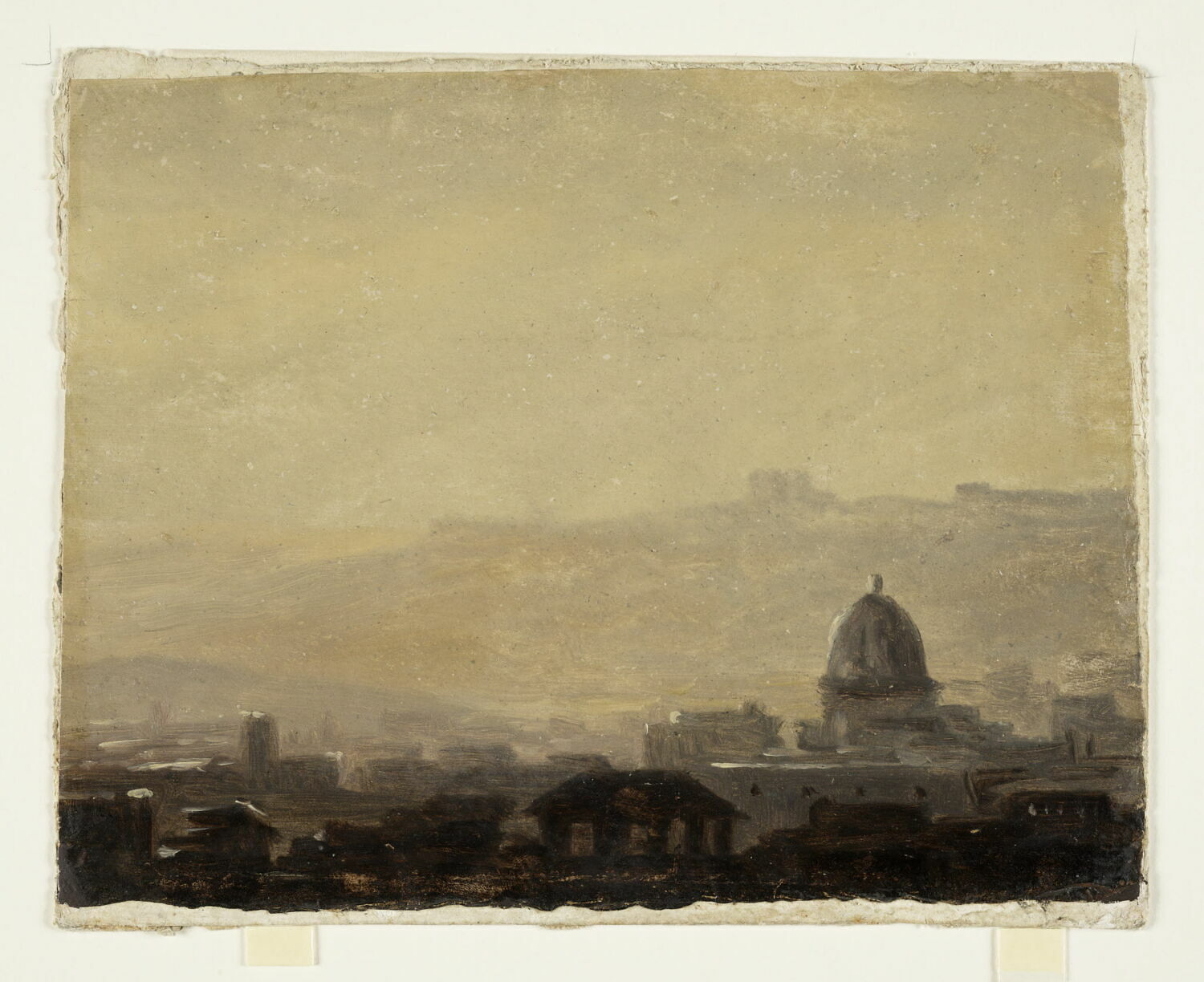 Rome: maisons dominées par un dôme, Valenciennes, Pierre de, 4e quart du XVIIIe siècle (vers 1782 - 1784)