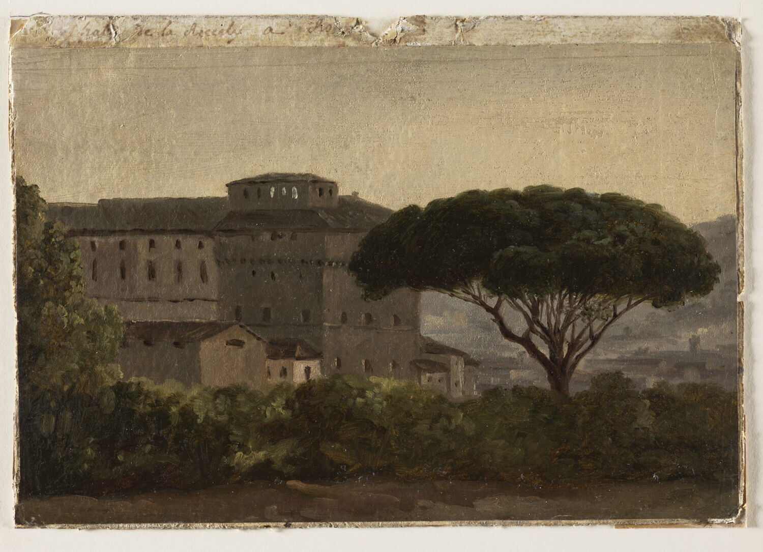 Vue du couvent de l'Ara Coeli: le pin parasol, Valenciennes, Pierre de, 4e quart du XVIIIe siècle (vers 1782 - 1784)
