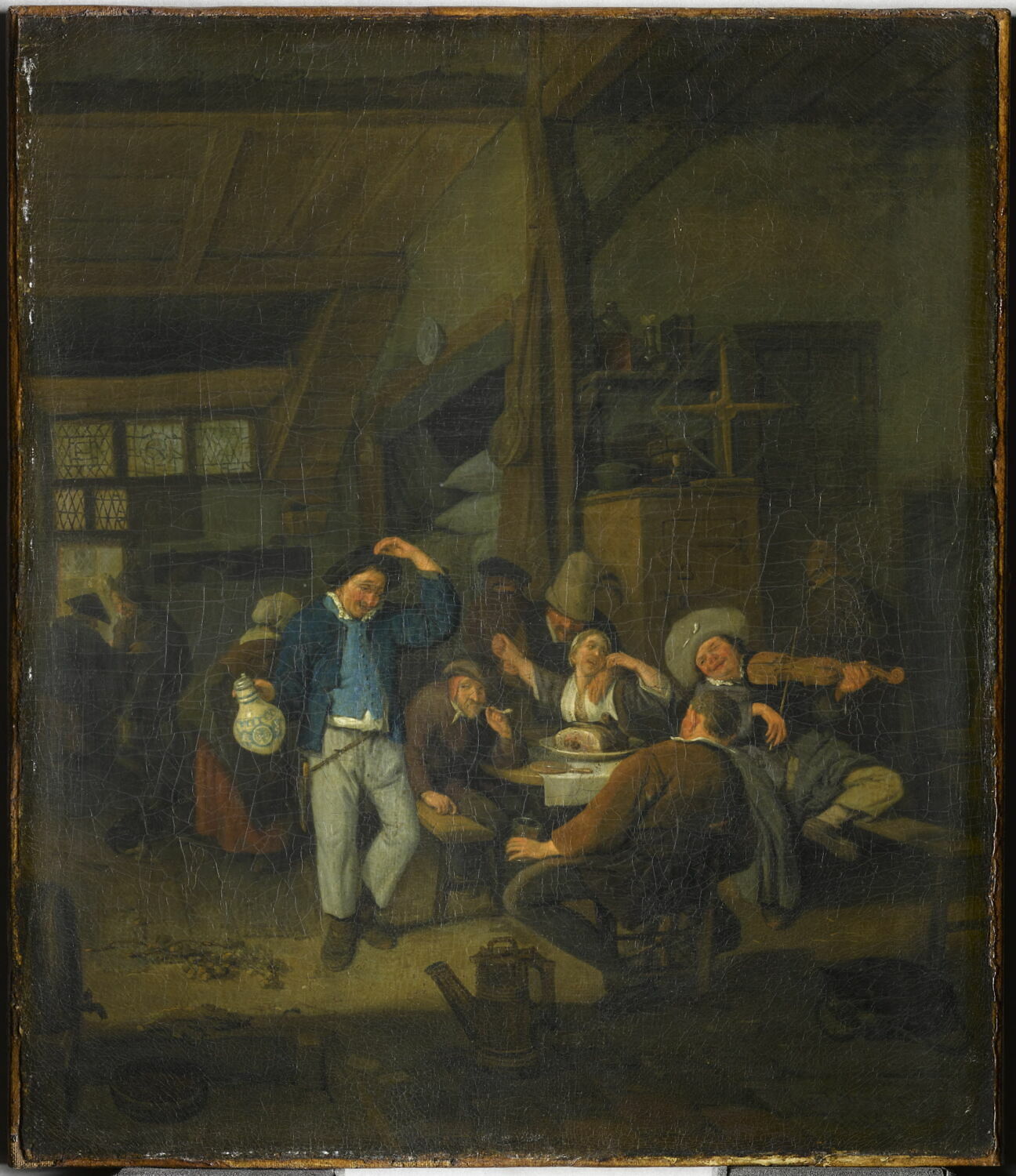 Intérieur de cabaret avec danseur au pichet, Dusart, Comelis, 4e quart du XVIIe siècle (1685)