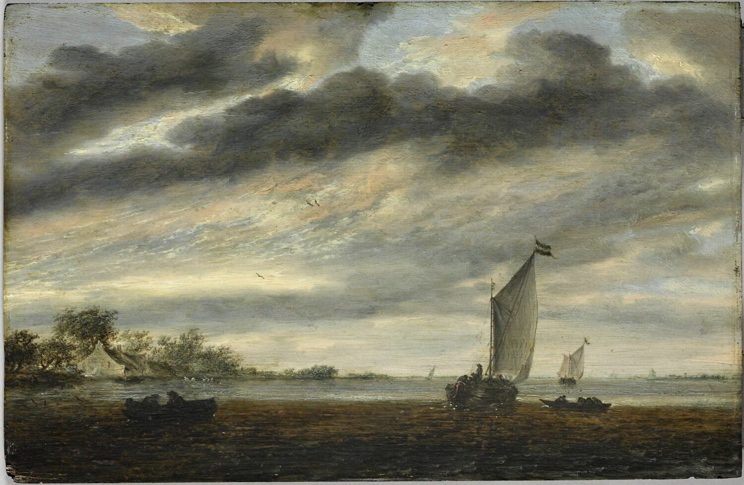 La Marine d'or. Soleil couchant, Ruysdael, Salomon van, 2e quart du XVIIe siècle (vers 1665)
