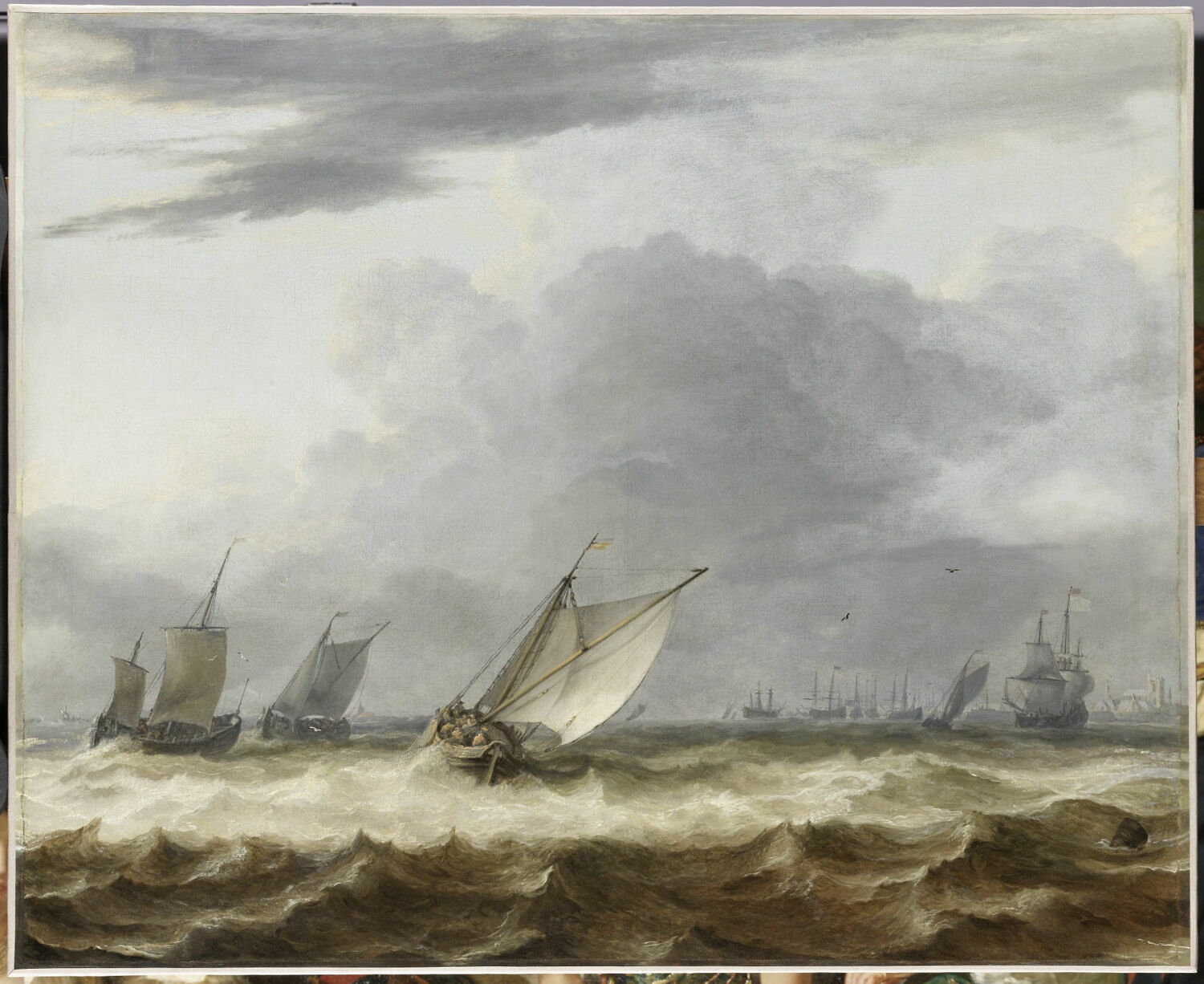 Bateaux par grand vent, Everdingen, Allaert van, 2e quart du XVIIe siècle (1640 - 1650)