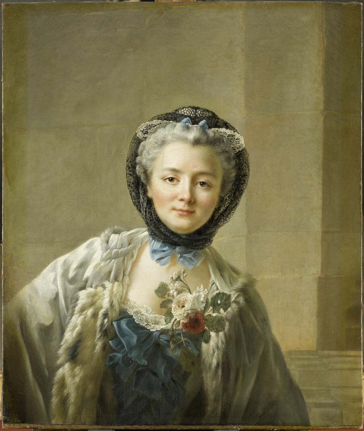 Madame Drouais, née Anne-Françoise Doré ( 1732-v.1815), femme de l'artiste, Drouais, François Hubert, 3e quart du XVIIIe siècle (vers 1758)