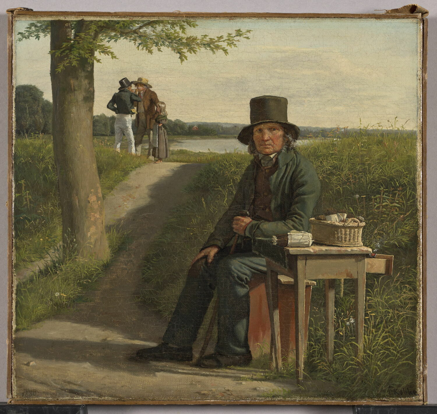 Marchand de cigares à la porte nord de la Citadelle de Copenhague, Købke, Christen Schjellerup, 2e quart du XIXe siècle (1830)