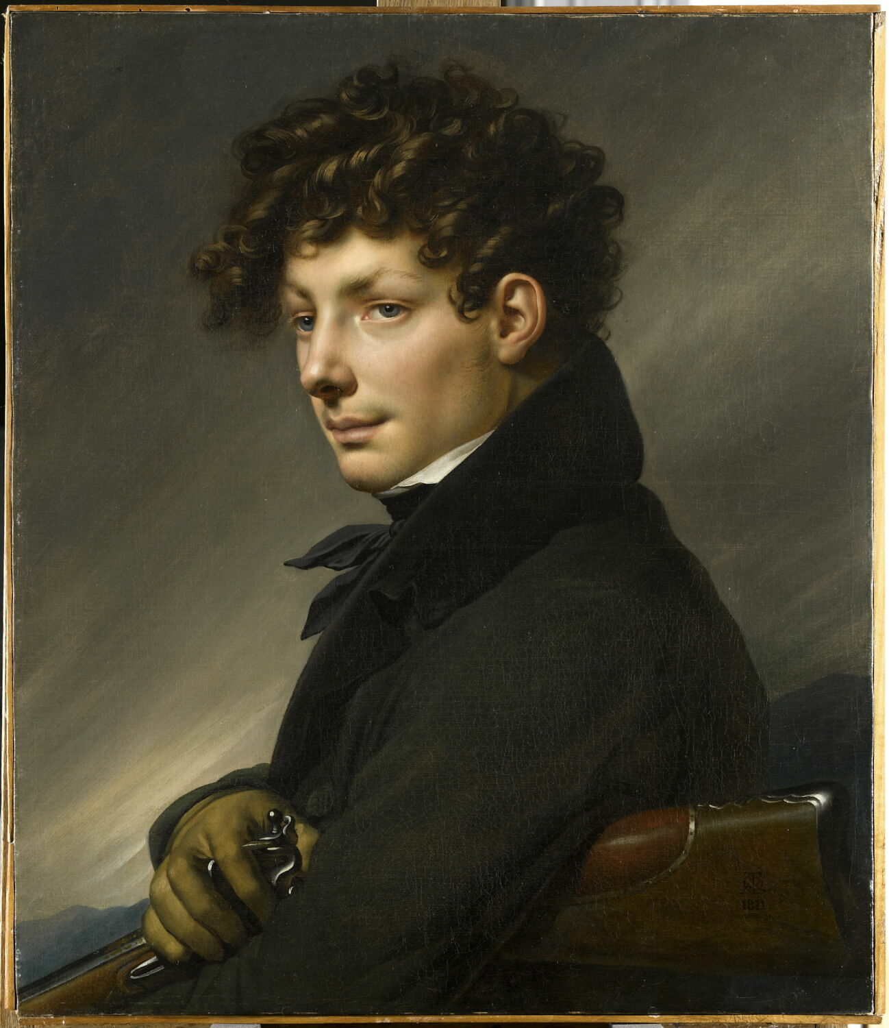 Portrait de jeune homme en chasseur, Girodet de Roucy-Trioson, Anne-Louis, 1e quart du XIXe siècle (1811)
