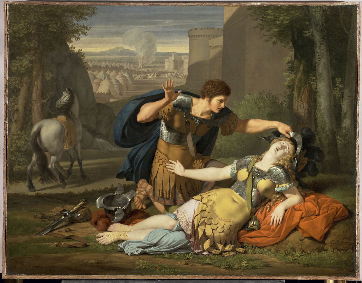 Le Baptême de Clorinde par Tancrède, Gagneraux, Bénigne, 4e quart du XVIIIe siècle (1789)