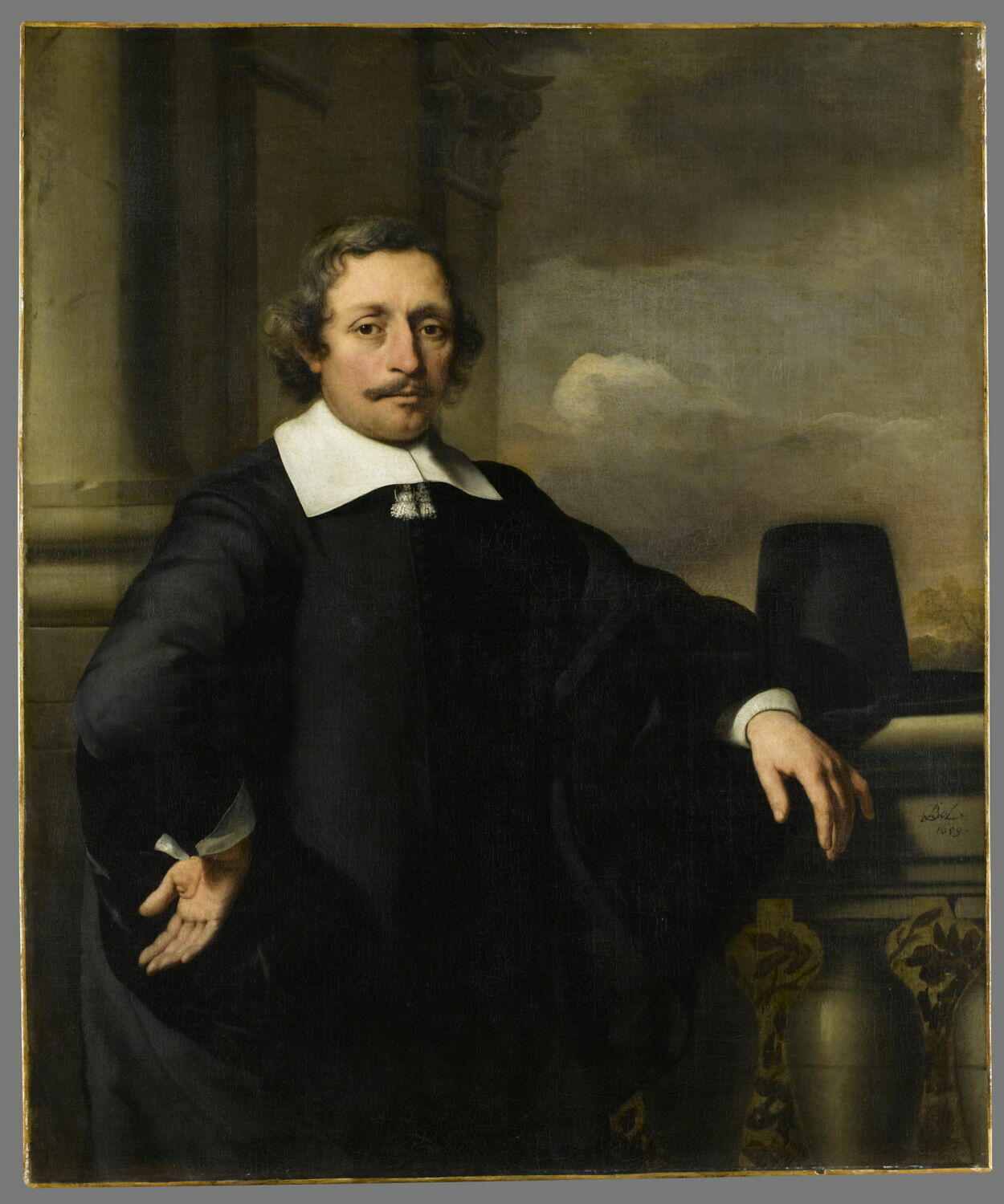 Portrait d'homme accoudé à une balustrade, Фердинанд Бол, середина XVII века (1659)