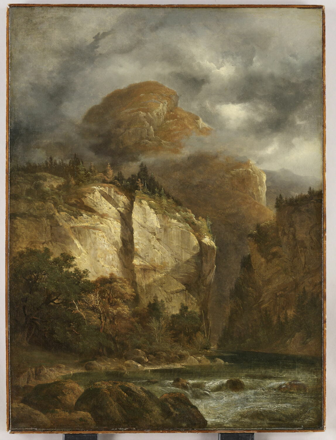 La vallée de l'Aar à Meyringen (Oberland bernois), Calame, Alexandre, XIXe siècle (1800 - 1900)