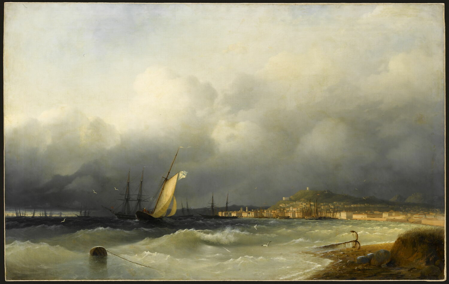 Entrée de port, Aivazovskii, Ivan Konstantinovitch, 2e quart du XIXe siècle (1846)