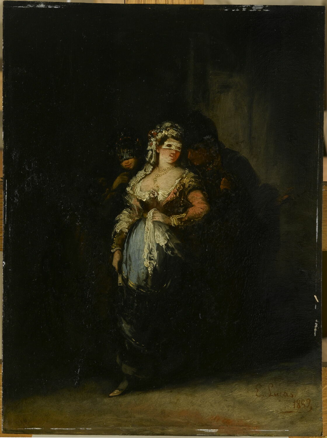 Femme masquée, Lucas Velázquez, Eugenio, 2e moitié du XIXe siècle (1859)