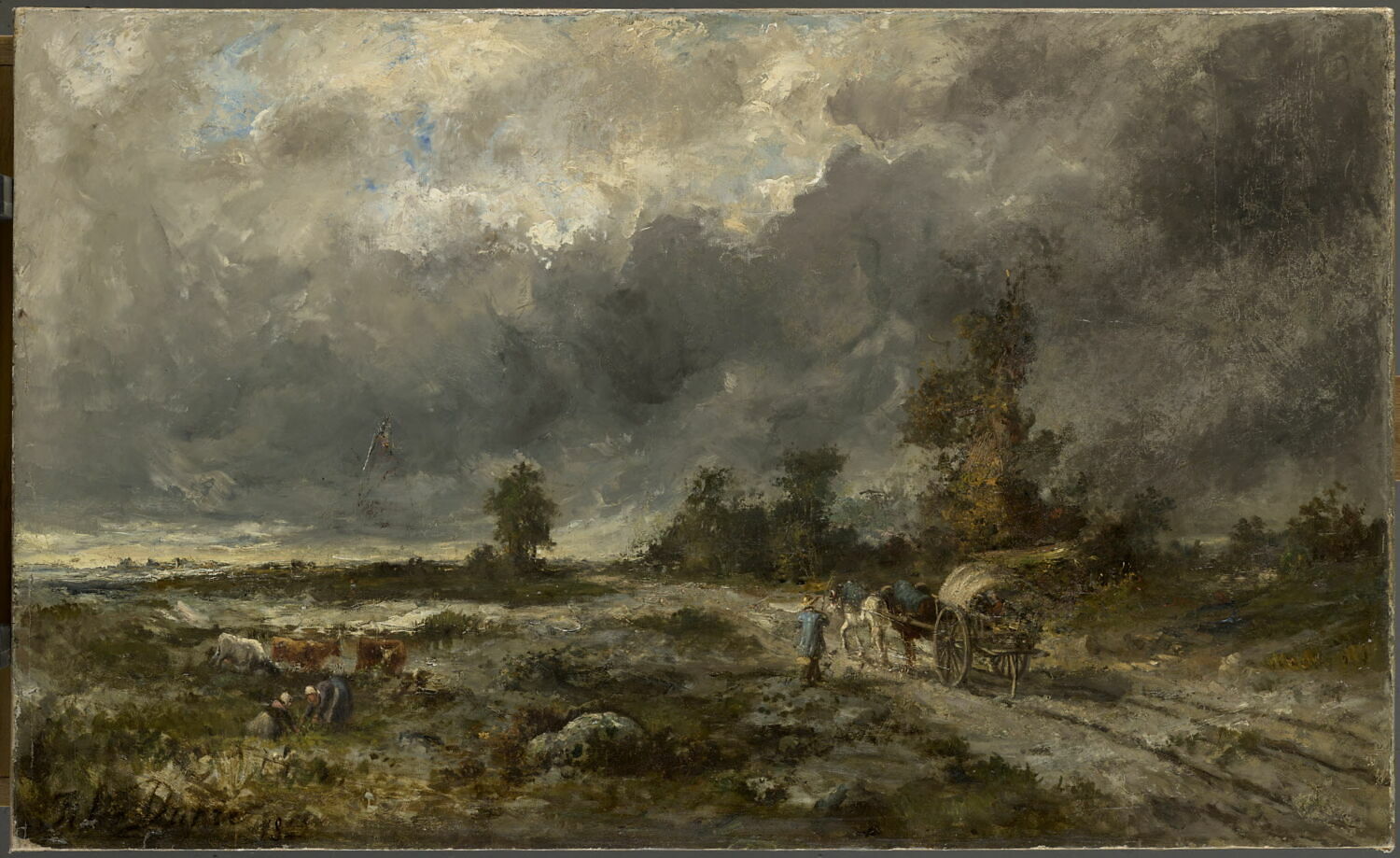 Paysage avec charrette, Dupré, Jules, 2e quart du XIXe siècle (1849)