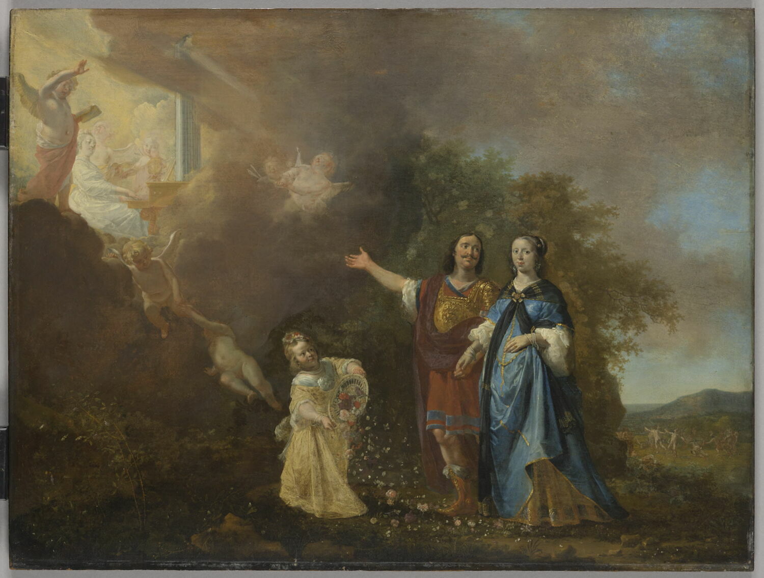 Apparition de sainte Cécile à un couple, Knupfer, Nicolaus, 3e quart du XVIIe siècle (1655)